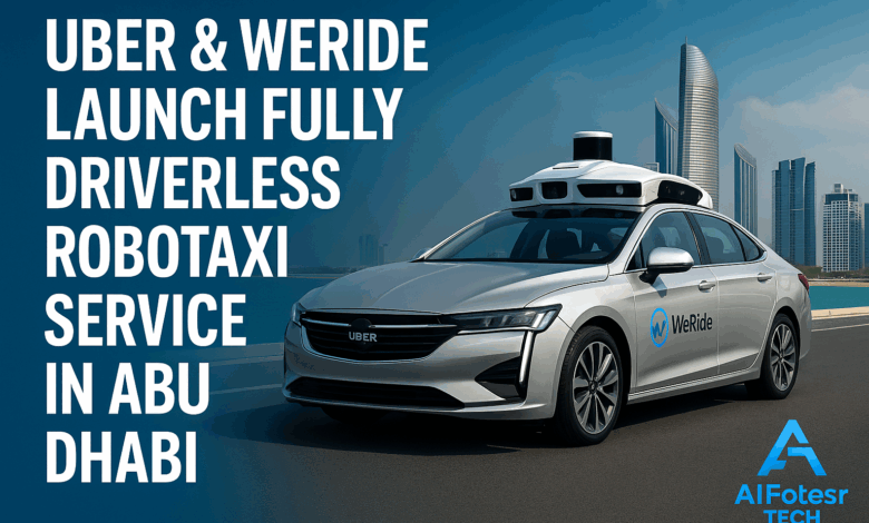 Driverless robotaxi by Uber and WeRide operating in Abu Dhabi – autonomous taxi service in UAE